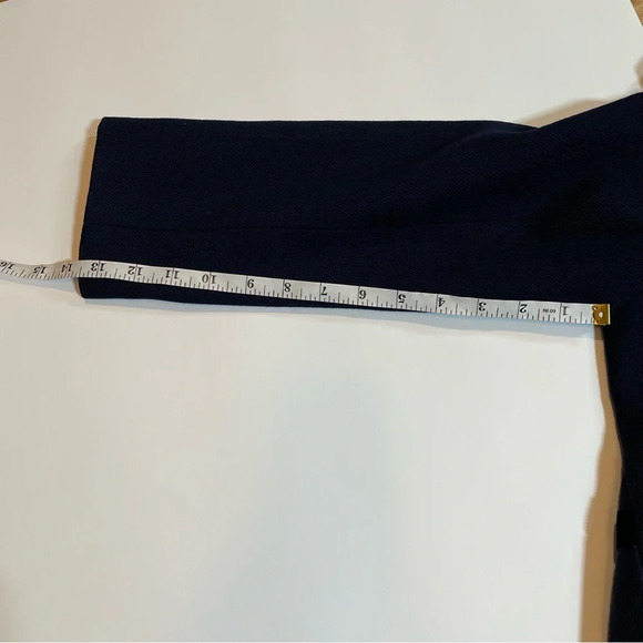 Banana Republic Wool Navy Blazer Silk Lining Velvet Trim Pockets Women’s Size 6 - Picture 12 of 15
